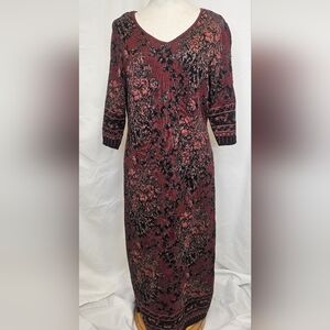 Elegant Black and Pink Patterned Dress